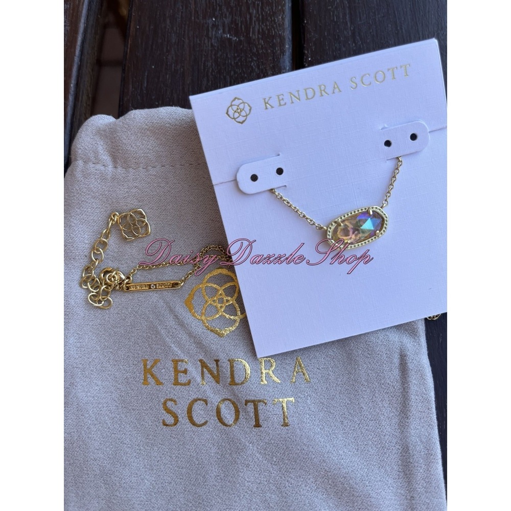 ✨New Kendra Scott Elisa Gold Pendant Necklace In Dichroic Glass✨🦄